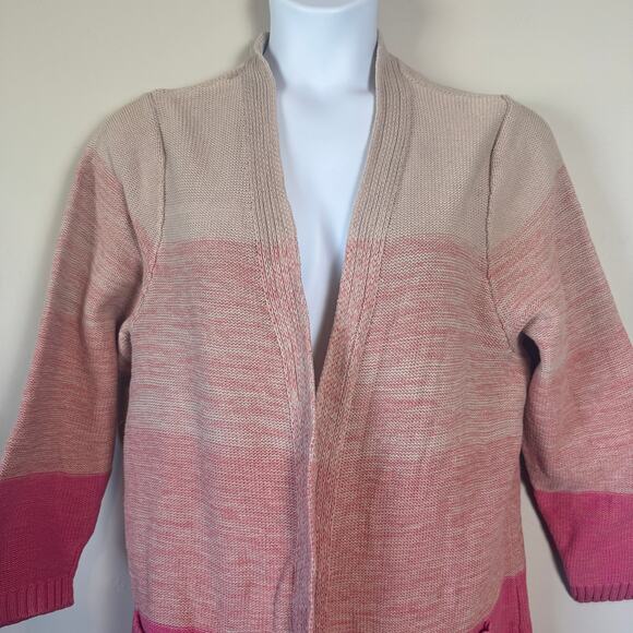 Torrid Womens Sz 3X Open Cardigan Duster Pink Ombre Cotton Slouchy Casual Boho - Picture 3 of 12